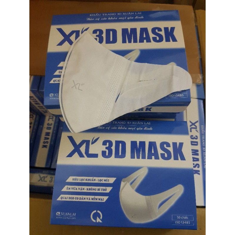 [Mã COSDAY - 50k đơn 250k] [Combo 2 hộp] Hộp 50 chiếc Khẩu Trang 3D Mask XL Xuân Lai