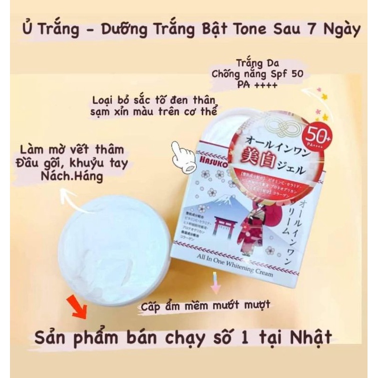 Kem Ủ TRẮNG DA TOÀN THÂN Hasuko Nhật Bản Chống Nắng SPF 50+  hũ 280g , | BigBuy360 - bigbuy360.vn