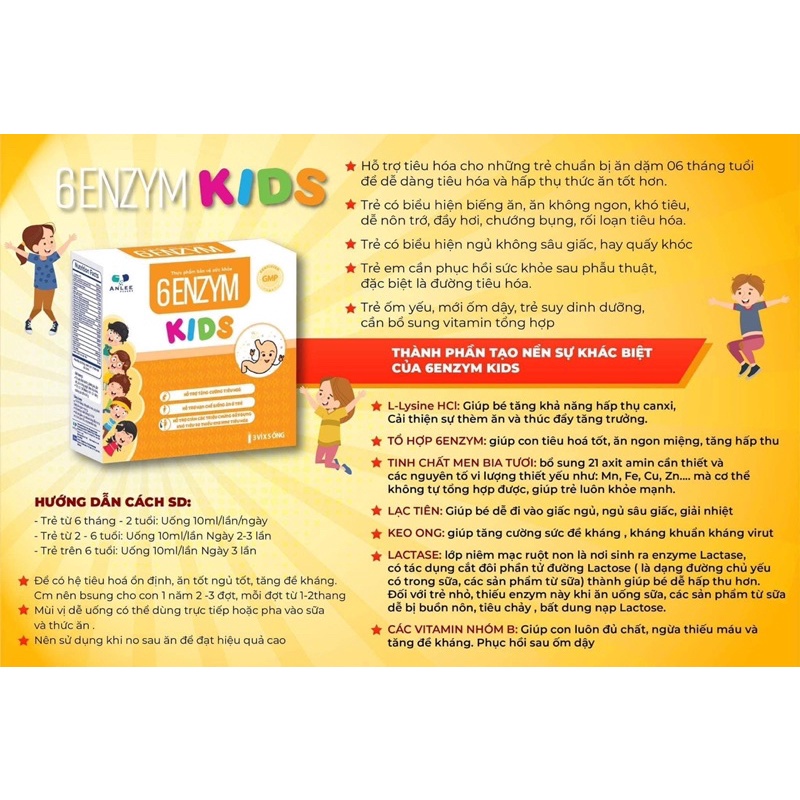 6enzym kids tăng đề kháng ăn ngon và ngủ sâu giấc