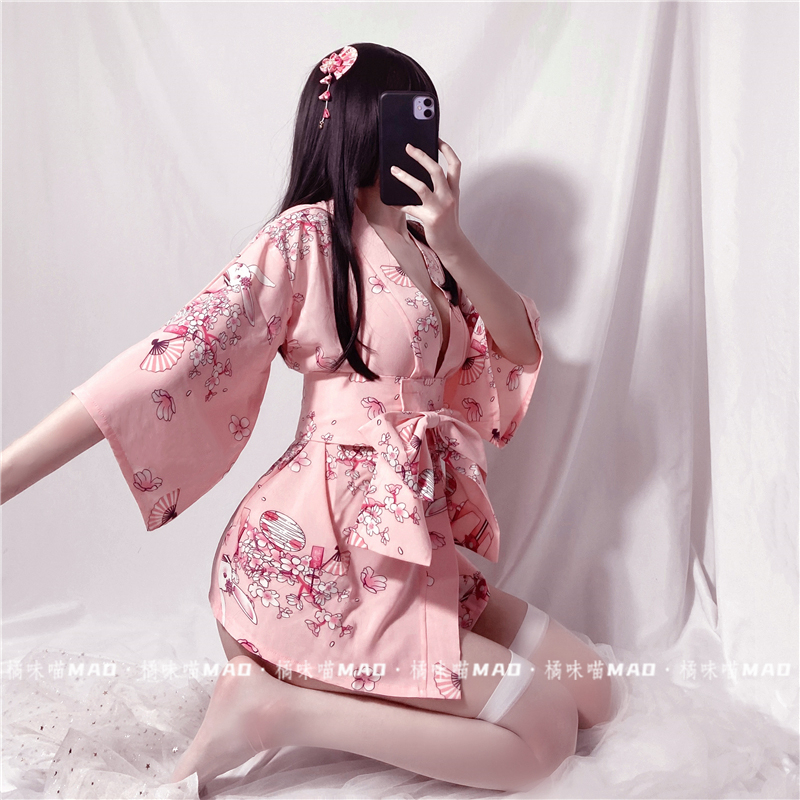 Đồ Ngủ Kimono Họa Tiết Hoa Thời Trang Nữ Quyến Rũ