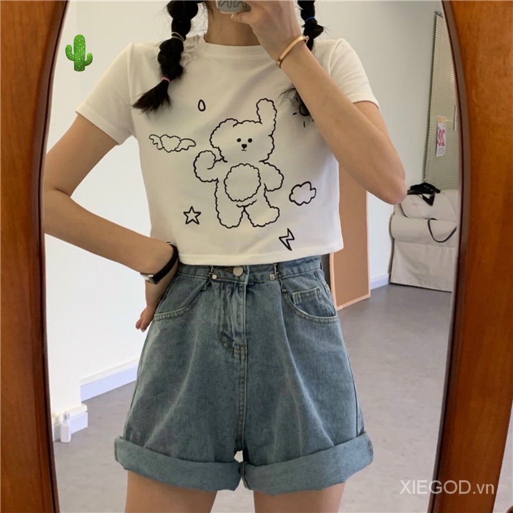 Áo Croptop Body In Hình Gấu Kute