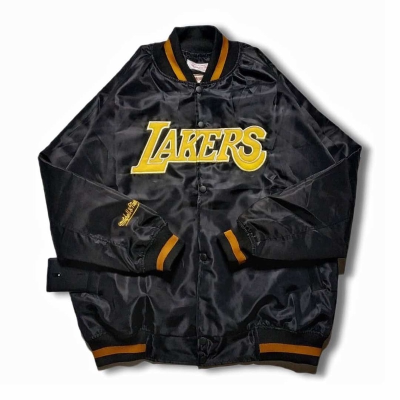 Áo Khoác Bóng Chày MITCHELL & NESS LAKERS Màu Đen Và Vàng Dành Cho Nam