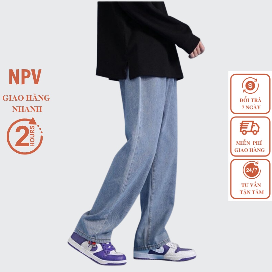 Quần Jean baggy nam nữ NPV , jeans unisex - Quần bò dáng suông rộng -Top xu hướng 2021