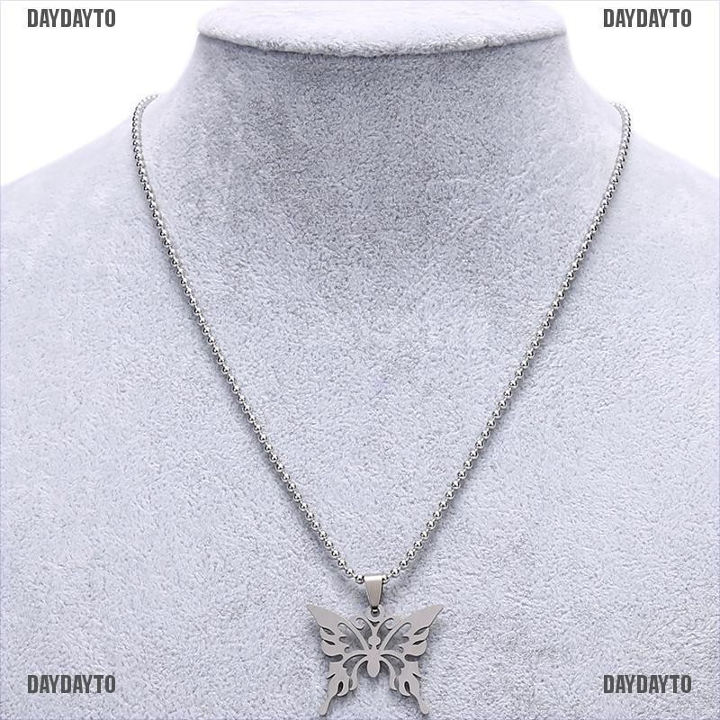 Vòng cổ Mặt Hình Bướm Bằng Thép Không Gỉ Thời Trang Cho Nam Nữ