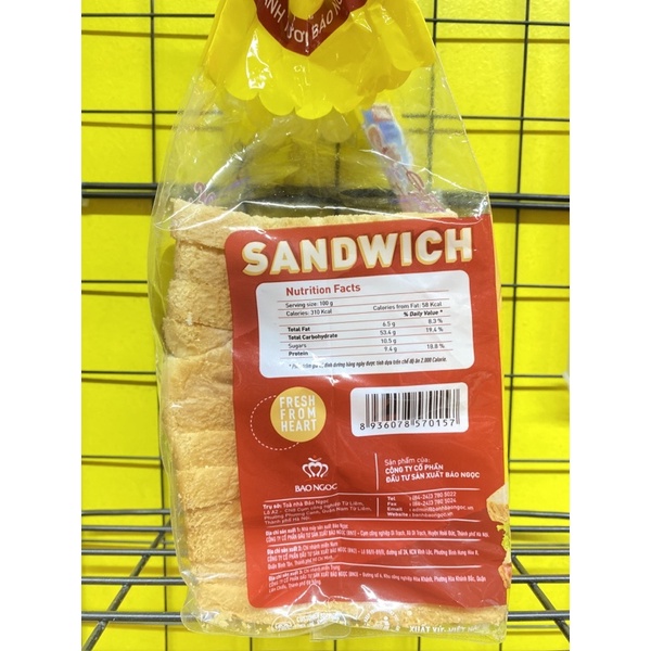 Bánh mì sandwich Bảo Ngọc gói 300g