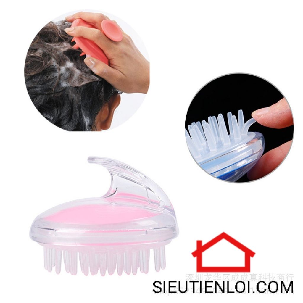 Lược gội đầu giúp loại bỏ tế bào chết da đầu, lược silicon gội đầu massage làm sạch da đầu