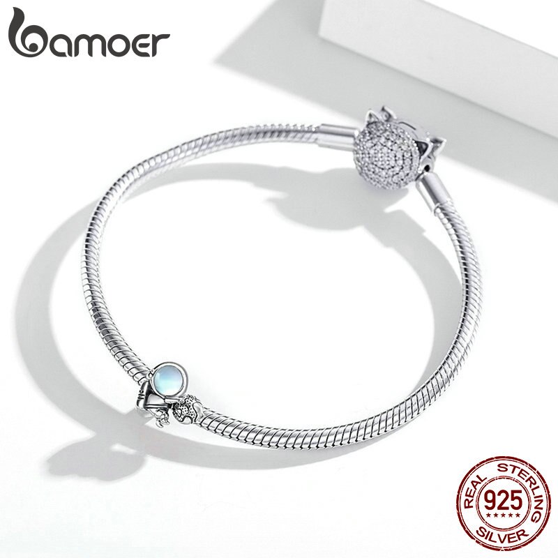 Hạt Xỏ Trang Sức / Vòng Tay DIY Bamoer SCC1694 Cho Nữ Bằng Bạc 925 Kiểu Dáng Phi Hành Gia