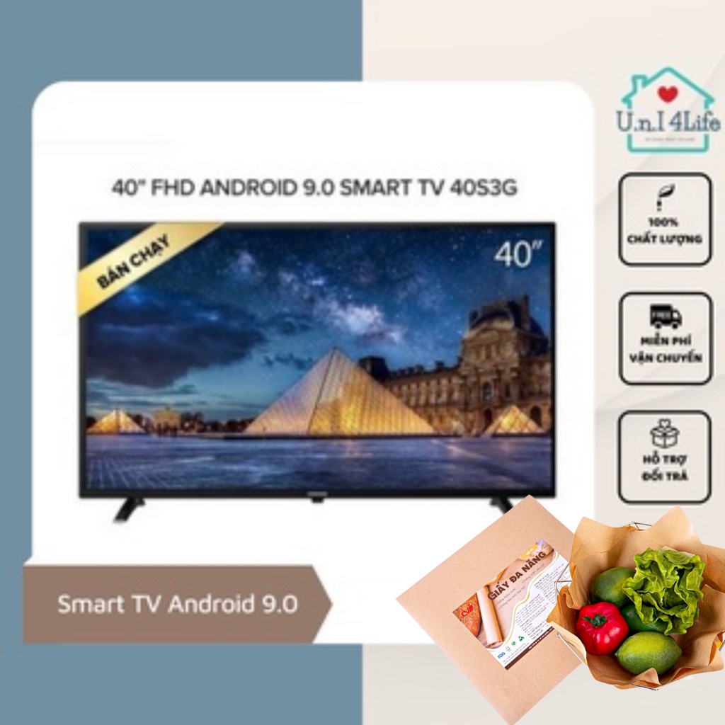 TV Thông Minh Coocaa 40S3G (40") FHD Android 9.0 | UnI 4Life