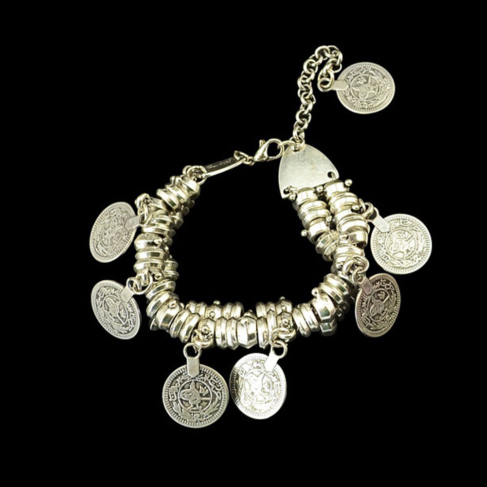 Lắc chân đính đồng xu chạm khắc Bohemian phong cách Vintage | BigBuy360 - bigbuy360.vn