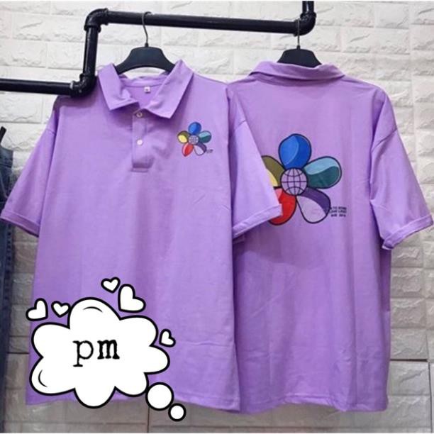 CHUYÊN SỈ Áo polo hoa năm cánh in hai mặt MT