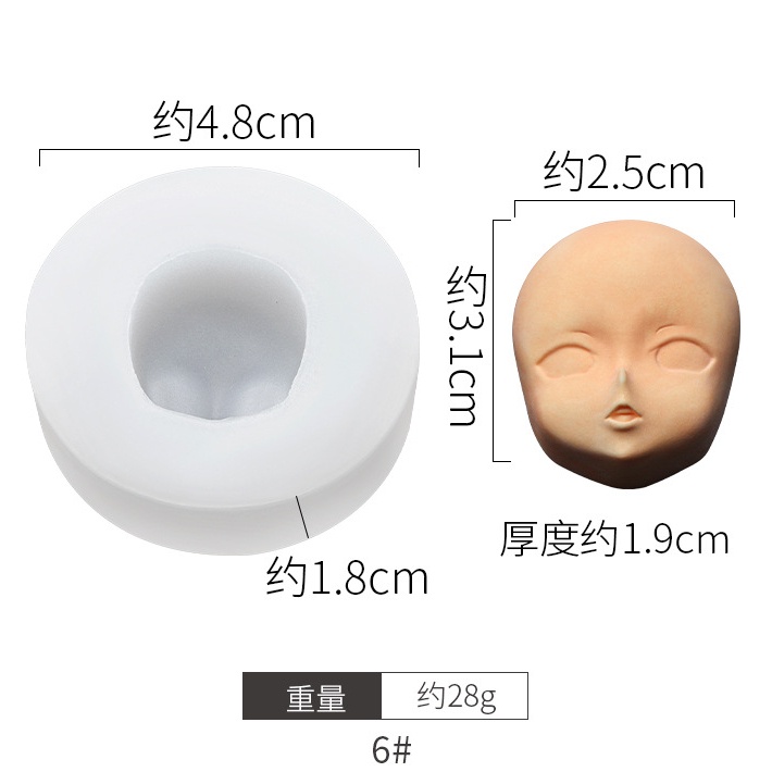 Khuôn Silicone Tạo Hình Đầu Người Trang Trí Bánh