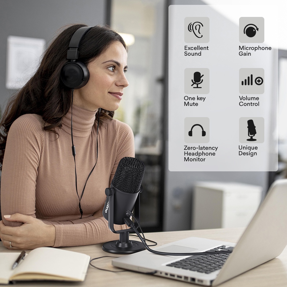 Bộ micro ghi âm usb MAONO AU-902 để bàn cho studio live máy tính xách tay pc