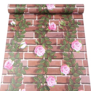 10m giấy dán tường sẵn keo dây leo hoa hồng