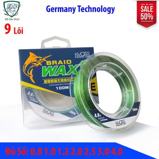 Dây dù câu cá PE BRAID WAX 9 lõi 100m xanh rêu Siêu bền, mềm mượt... DULI