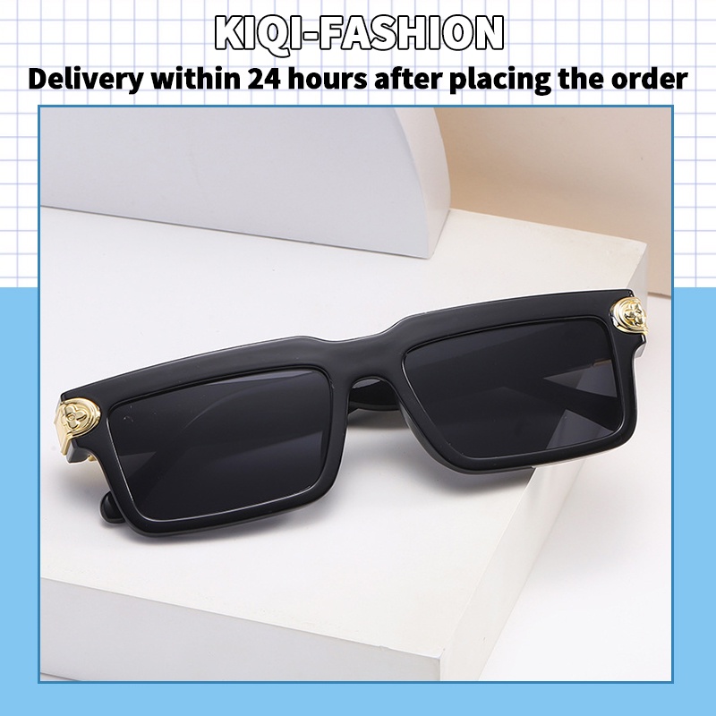 Kính Mát Gọng Vuông Kim Loại Chống Tia UV Thời Trang Cho Nữ