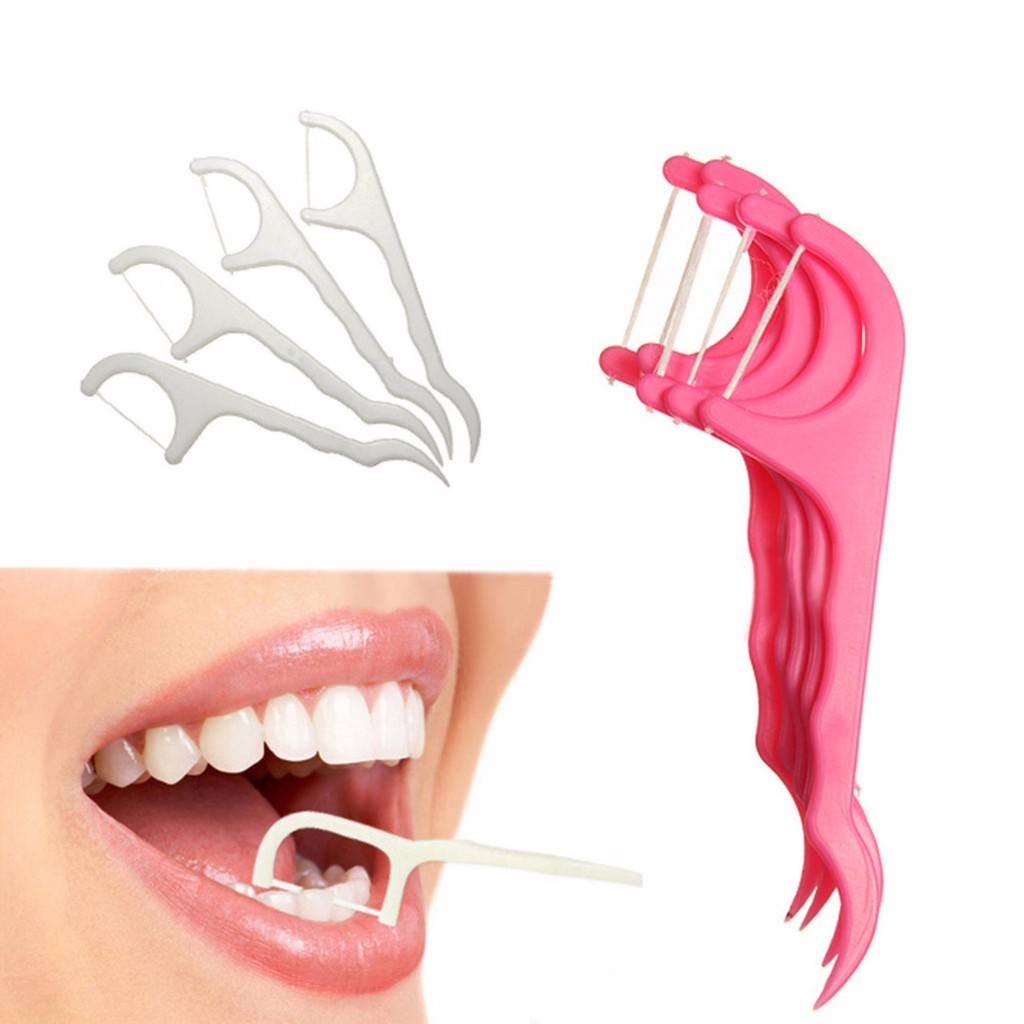 Hộp 50 cây tăm chỉ nha khoa xỉa răng tiệt trùng chăm sóc vệ sinh miệng