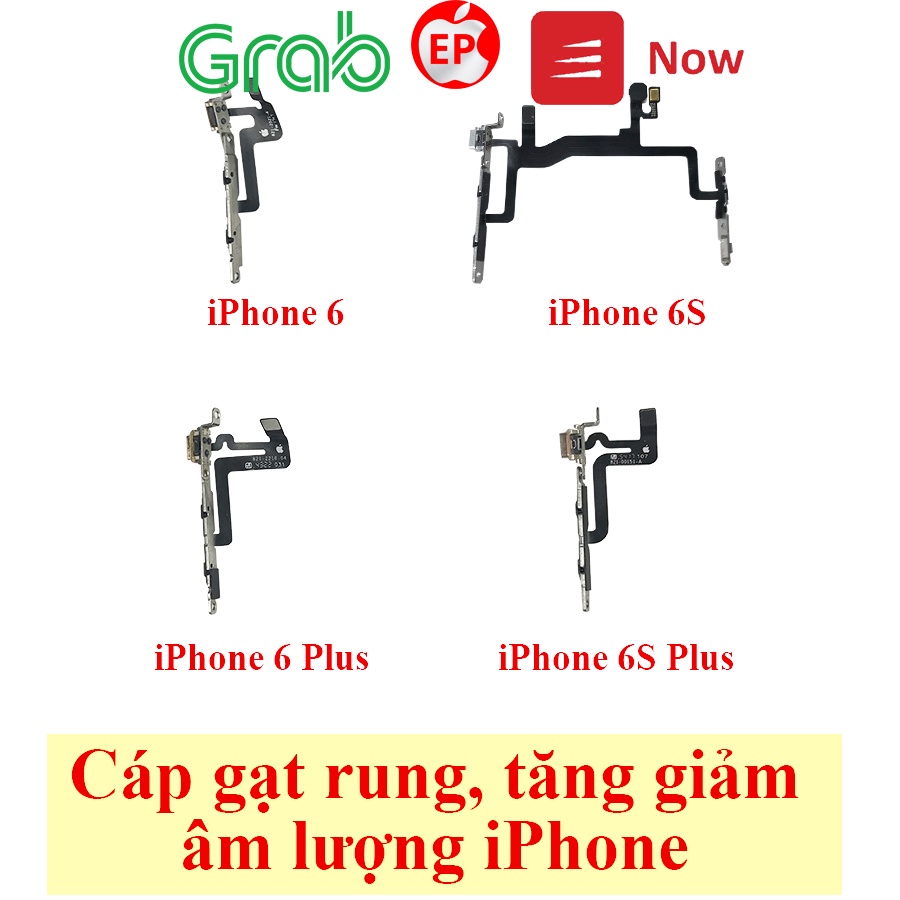 Sản phẩm cáp tăng giảm âm lượng, gạt rung iPhone 6, 6 Plus, 6S Plus ZIN BÓC MÁY.