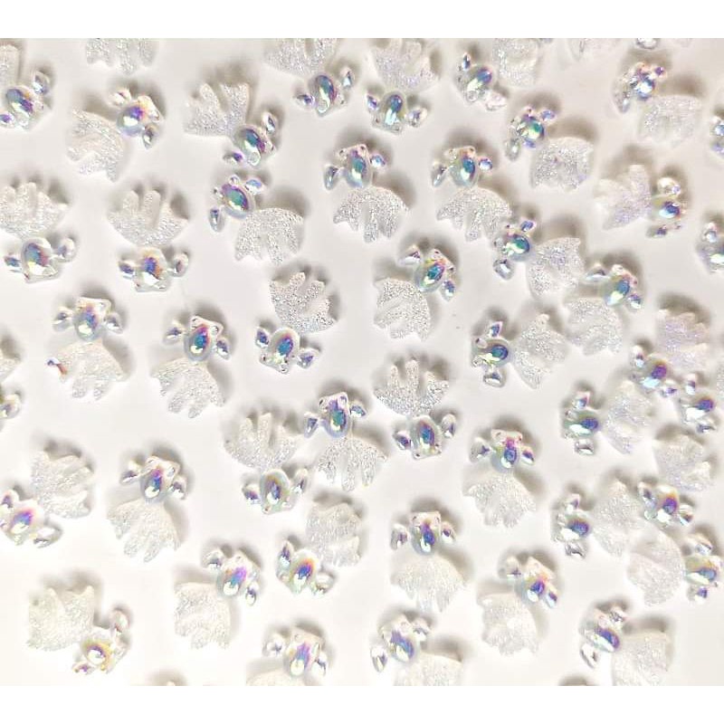 30 VIÊN MIX+CHARM NHỰA HÌNH CÁ VÀNG HOLOGAM+CHARM NHỰA CAO CẤP