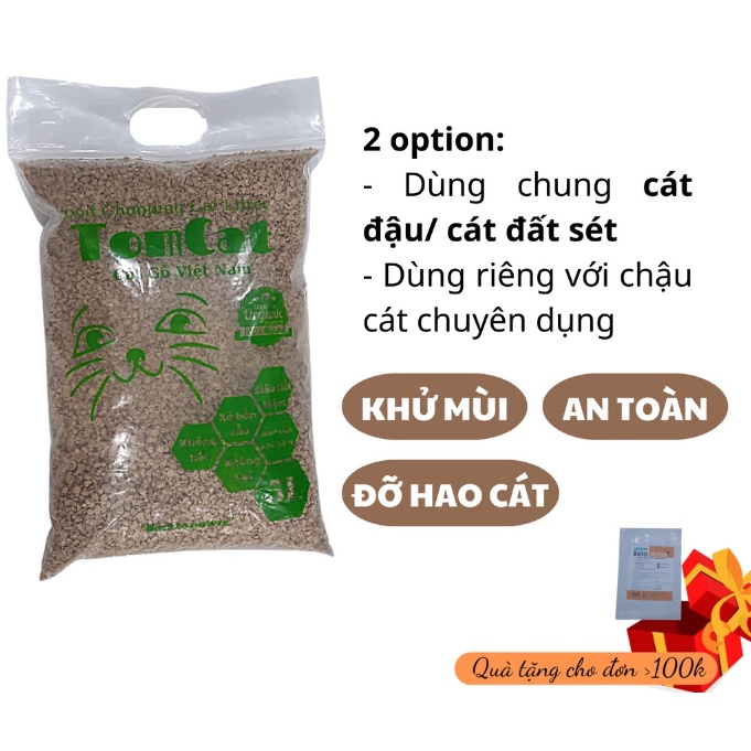Cát vệ sinh cho mèo Cát lót chuồng hamster lót khay Cát Gỗ TOMCAT