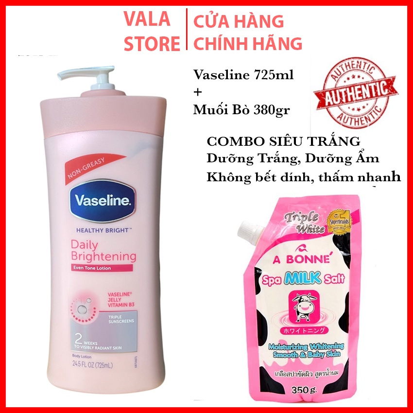 [Mẫu Mới Hàng Mỹ] Sữa Dưỡng Thể Trắng Da Vaseline Healthy Bright Dally Brightening 725ml