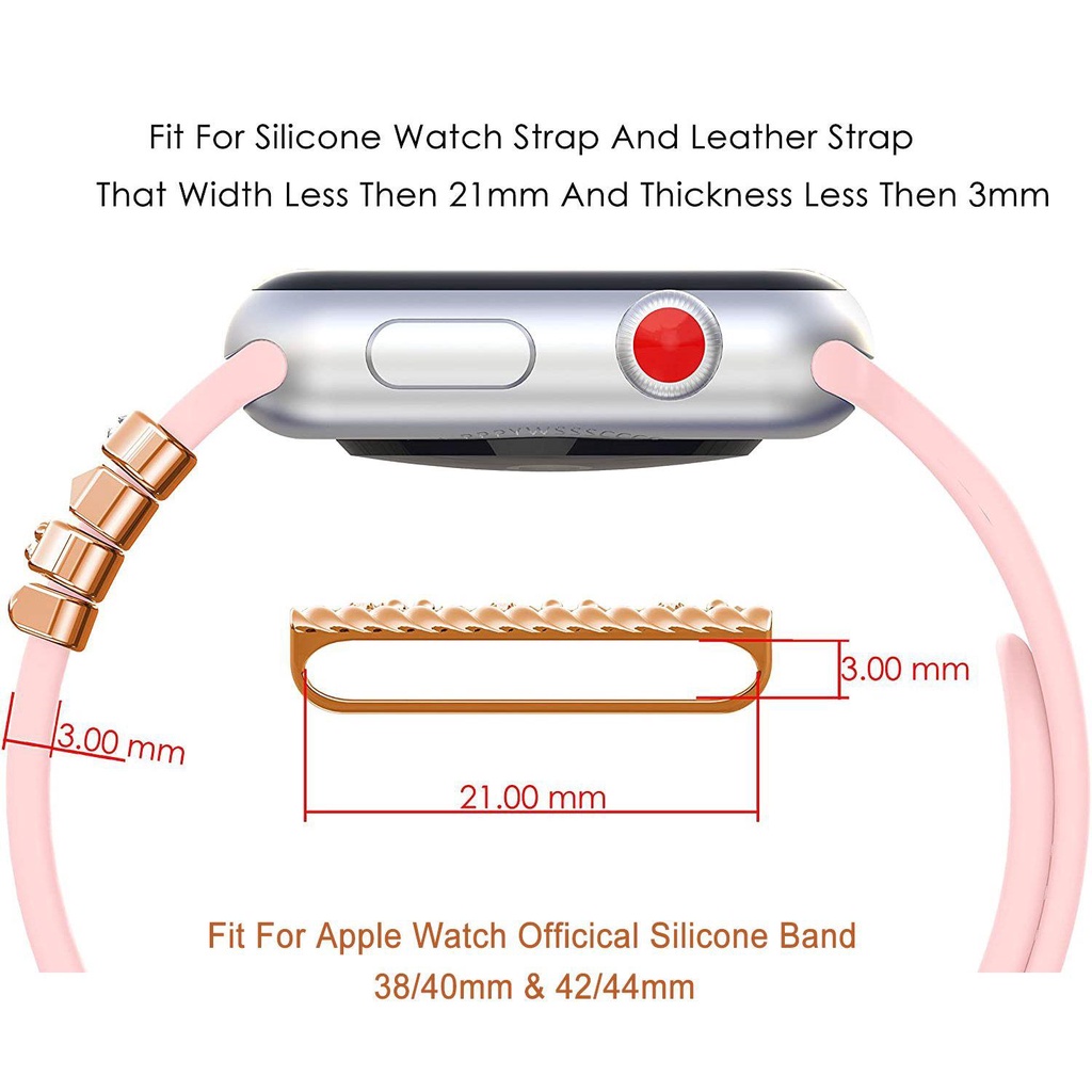 MAYSHOW Creative Watch Band Ornament Brooch Wristbelt Charms Decorative Ring Bracelet Nails Diamond Metal Strap Accessories