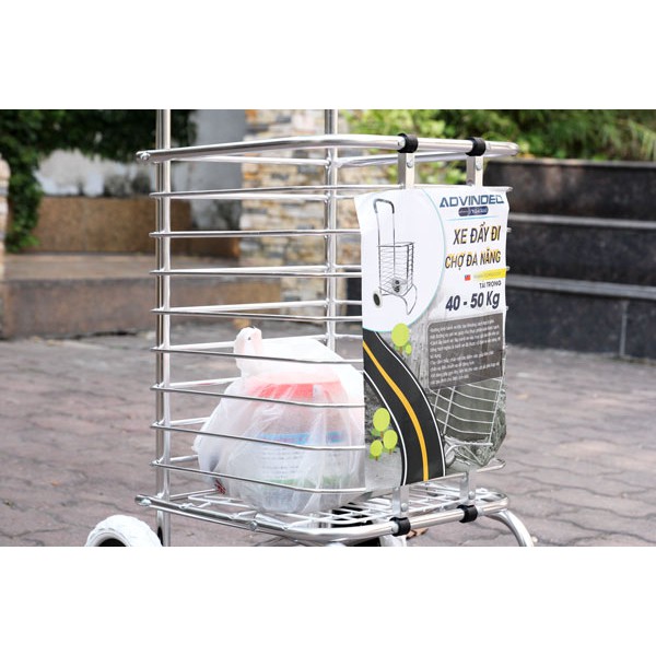 Xe kéo đi chợ gấp gọn 2 bánh nhập khẩu ADVINDEQ TL-90C, xe đẩy kéo hàng đi chợ gấp gọn nhẹ mini siêu thị giá rẻ