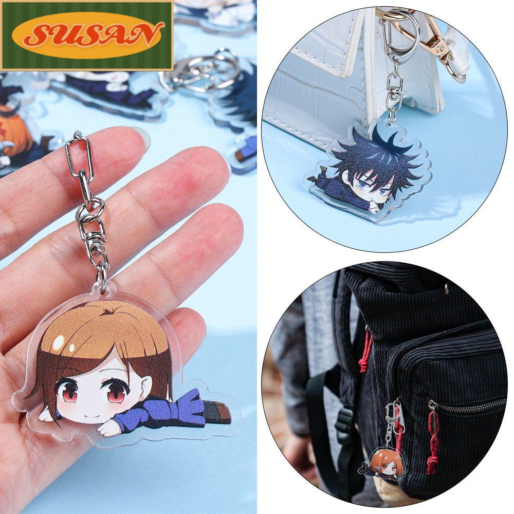 SUSANS Keyring Acrylic Bag Pendant Conjure Back to Battle Key Chain Polygonum Cuspidatum Members Keychain Fu Heihui Cartoon Gojo Satoru Nagasaki Peripheral Keychain