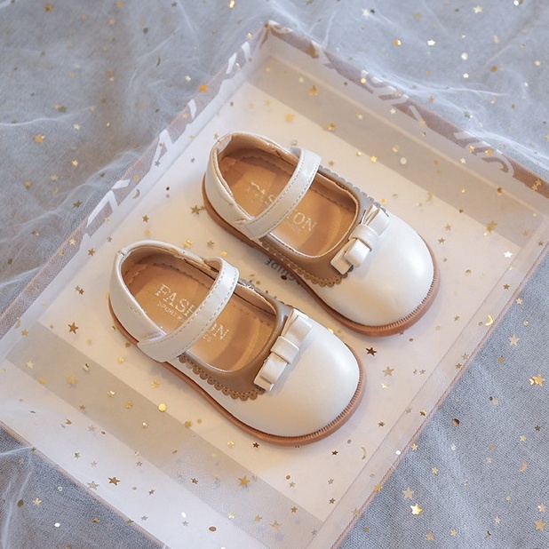 𝗦𝗵𝗼𝗽 𝗠𝗲̣ 𝗕𝗼𝗯 𝟴𝟲 - Giày búp bê bé gái - Giày bệt siêu xinh chất da PU mềm nhẹ phong cách Hàn Quốc cho bé 2-8 Tuổi