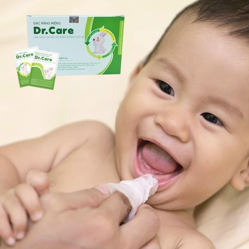Gạc rơ lưỡi Dr.Care cho bé, vệ sinh răng miệng tưa lưỡi cho trẻ từ sơ sinh
