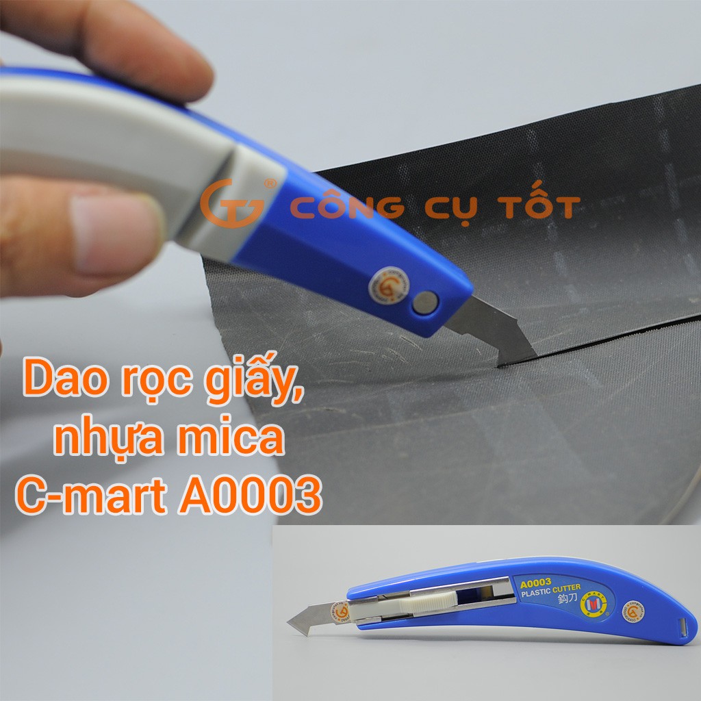 Dao cắt, rọc nhựa mica C-Mart sắc bén