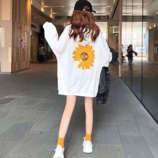 Áo Hoodie hoa cúc vàng in lưng 3753_TR