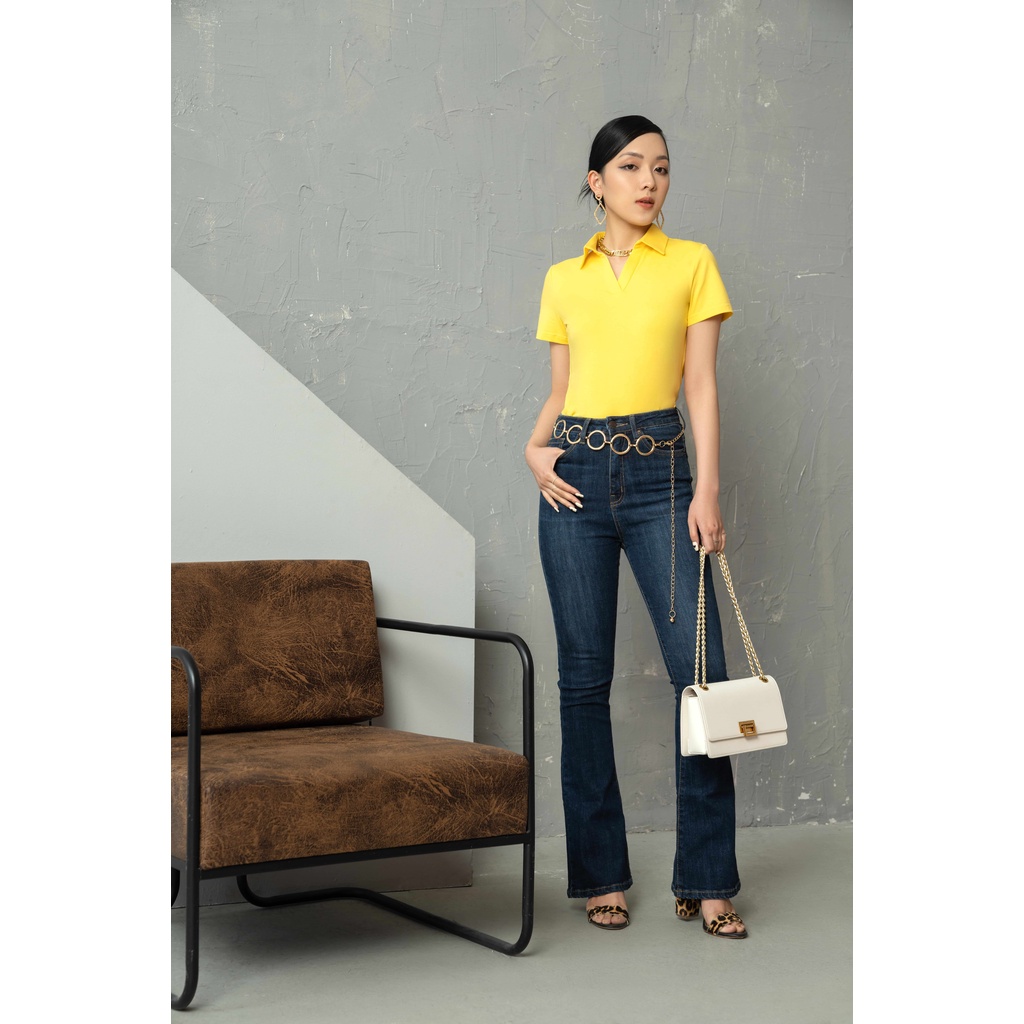 Áo thun MECIA  AT017-01 Áo thun cổ polo mở V