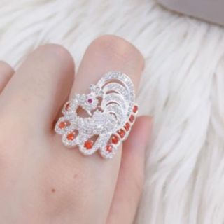 Nhẫn bạc nữ chim công