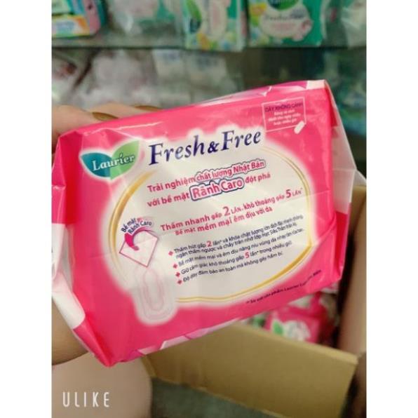 Combo 6 gói băng vệ sinh Laurier fresh &amp; free loại dày 8 miếng / 1 gói ( không cánh )