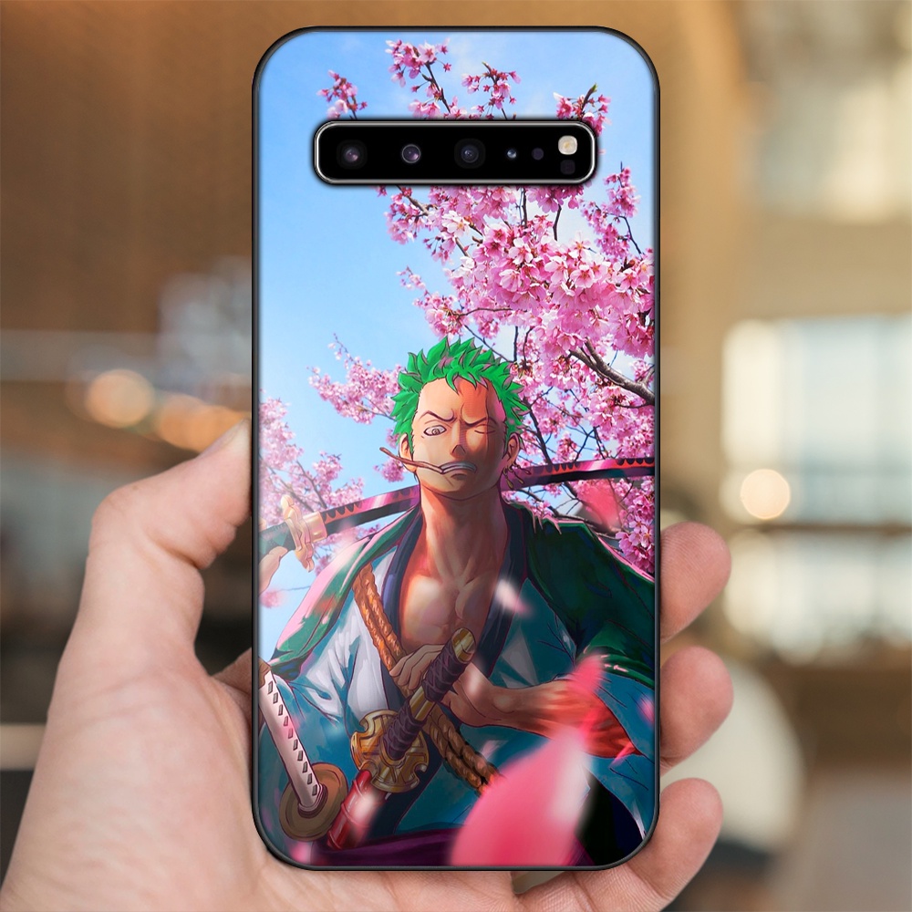 Ốp lưng Samsung S10, S10 5G, S10 Plus viền đen in hình Zoro One Piece
