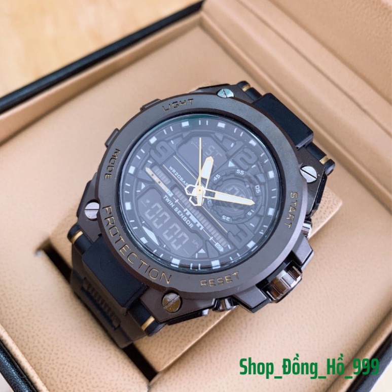 Đồng Hồ Điện Tử Nam SOCK-G8 Viền Thép Không Gỉ, Trẻ Trung, Phong Cách, Nam Tính, 46mm, 2 Màu.