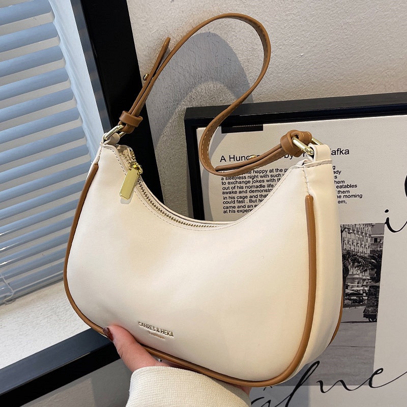 IELGY Túi Đeo Vai Màu Trơn Phong Cách retro Đơn Giản Cho Nữ