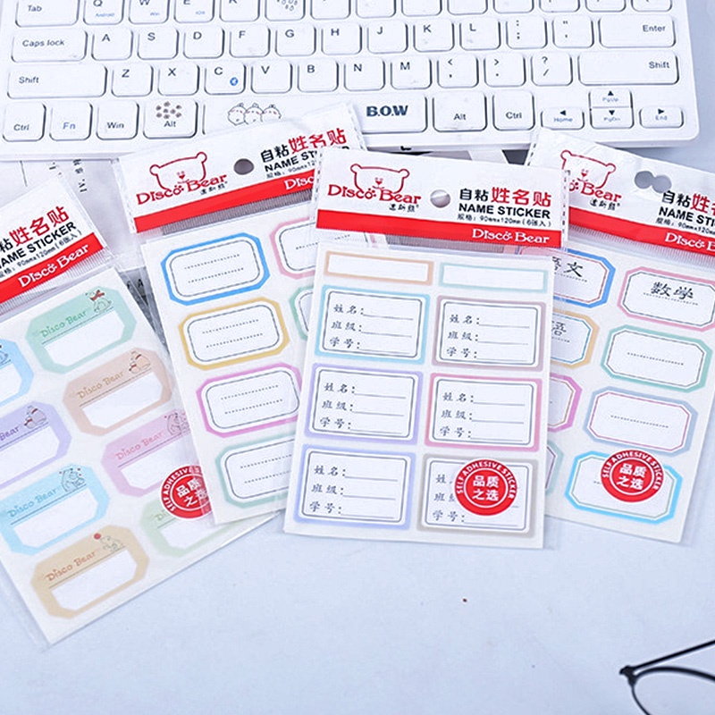 Set 6 tấm nhãn dán phân loại chống thấm nước tiện dụng
