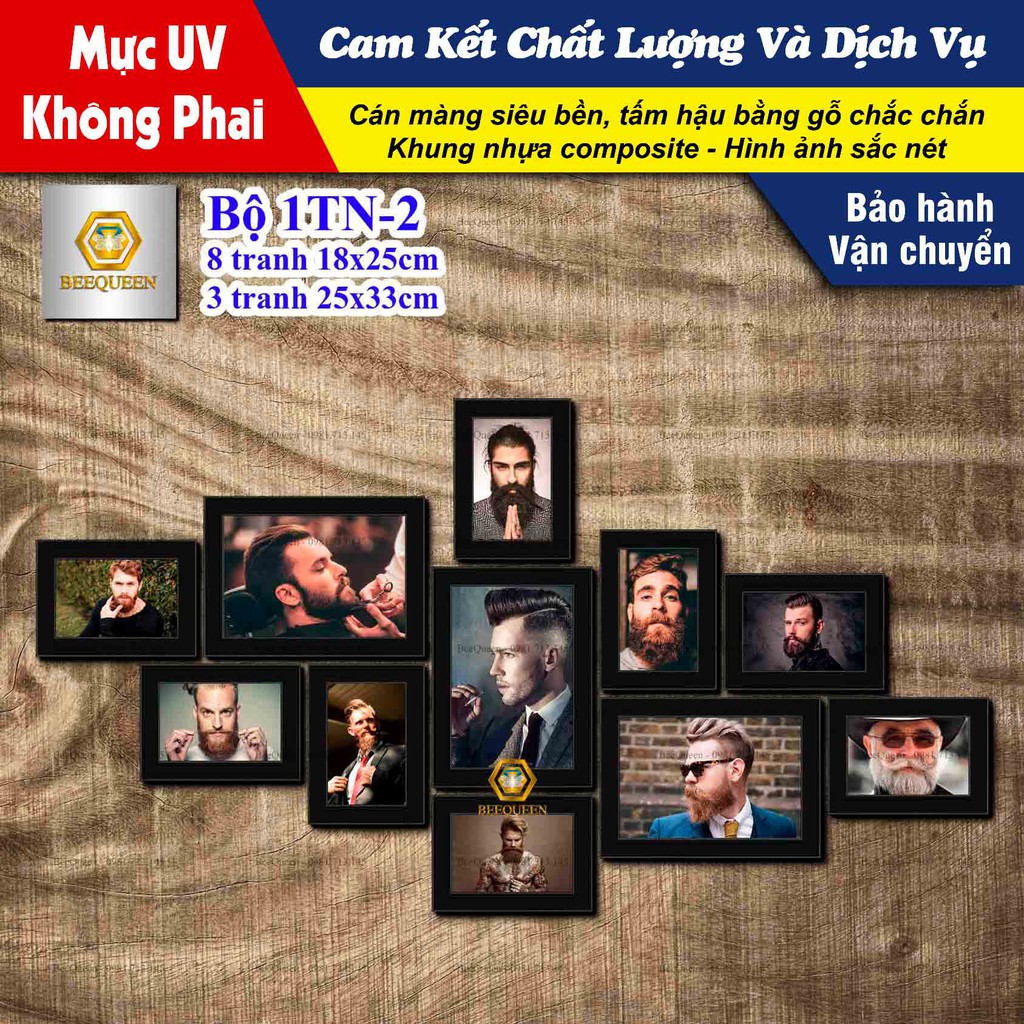 Bộ 11 Khung Tranh Trang Trí Tiệm Hớt Tóc Nam BarBerShop