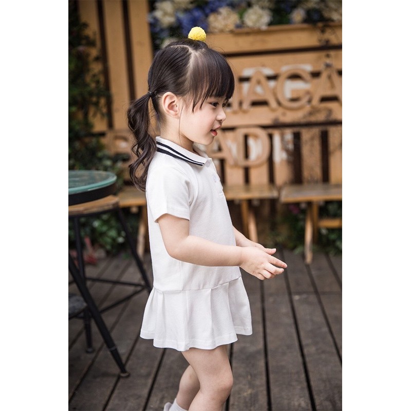 Váy Polo hàng QCCC chất liệu cotton xếp ly chân váy cực xinh cho bé gái cao từ 80-120cm