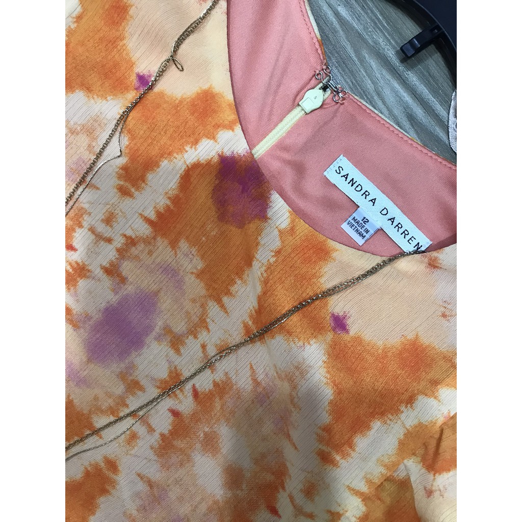 Đầm Sandra họa tiết cam