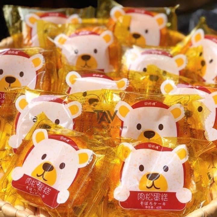 [ Ăn vặt dưỡng chất ] Combo 1500g ( 30 cái ) Bánh bông lan thịt ruốc / Bánh ruốc gấu /Bánh bông lan chà bông
