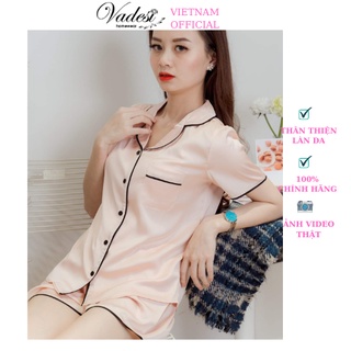 Đồ Ngủ Nữ Pijama VADESI Bộ Quần Đùi Áo Ngắn Mặc Nhà Lụa Cao Cấp Họa Tiết Đẹp Thoáng Nhẹ - Mát Mềm