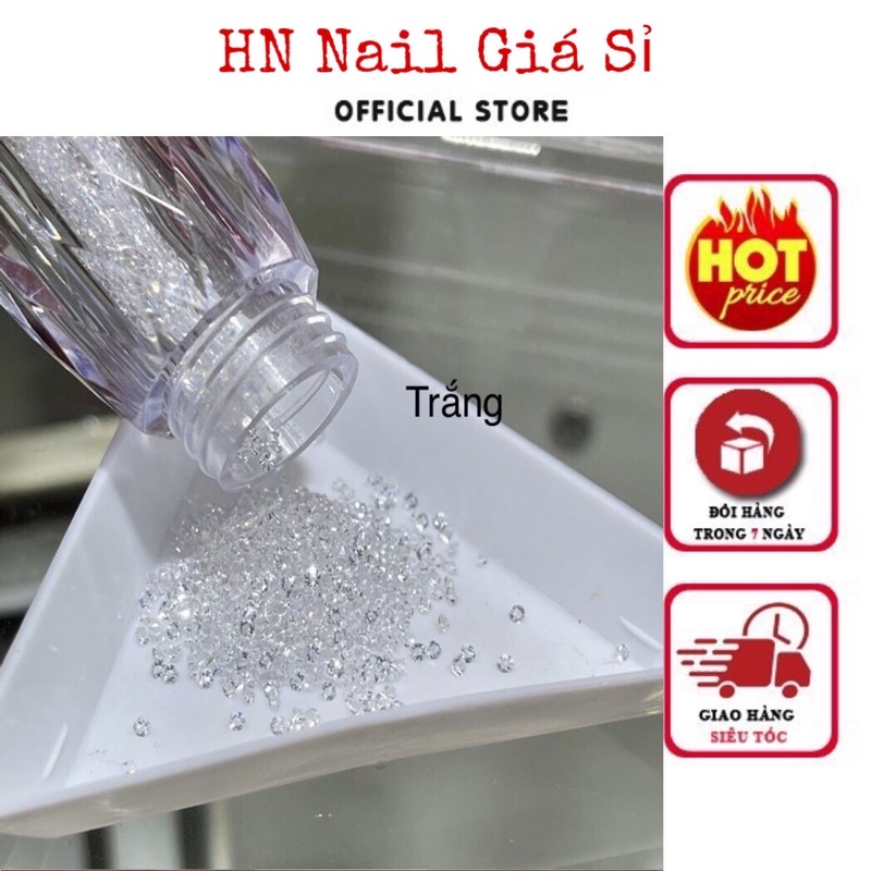 Đá rắc móng pha lê màu trắng trang trí móng