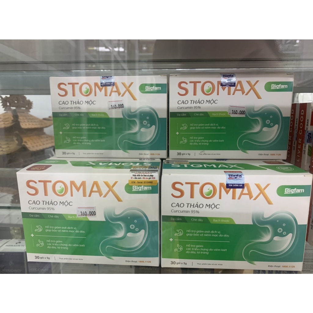 Gói uống STOMAX - Hỗ trợ các triệu chứng bệnh Dạ Dày