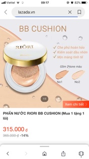Combo kem nền phấn nước