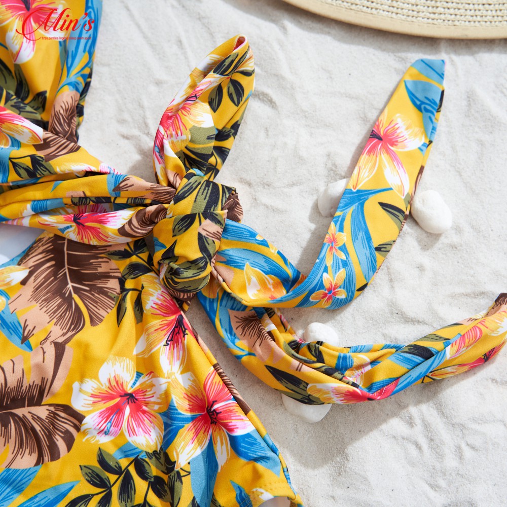 Bộ Đồ Bơi 1 Mảnh Body Họa Tiết Hoa Lá Tropical Nền Vàng, Có Đệm Ngực B028 MIN | BigBuy360 - bigbuy360.vn
