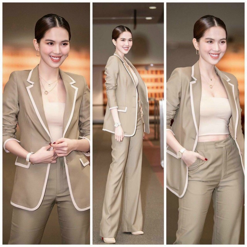Set Nguyên Bộ Áo Vest + Quần Dài Phối Viền Ngọc Trinh - YB20589