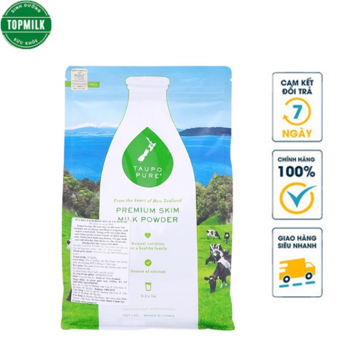 (Giá Rẻ Nhất Shopee) Sữa Bột Taupo Tách béo [kem]  Gói 1kg