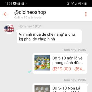 Combo 2 nón vẽ 40cm+ 3 nón trắng trơn 40cm